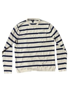 J Crew Stripe Long-sleeve Crewneck Sweater 100% Cotton Top Small